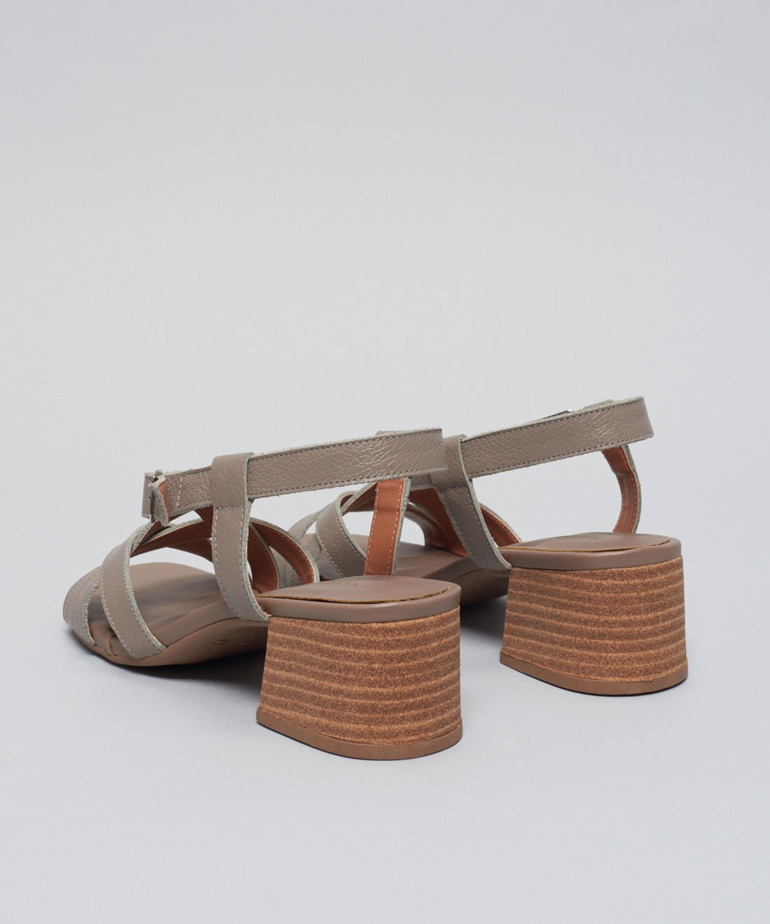 Sandalia Media Couro Heloisa - Cinza Cinza 3
