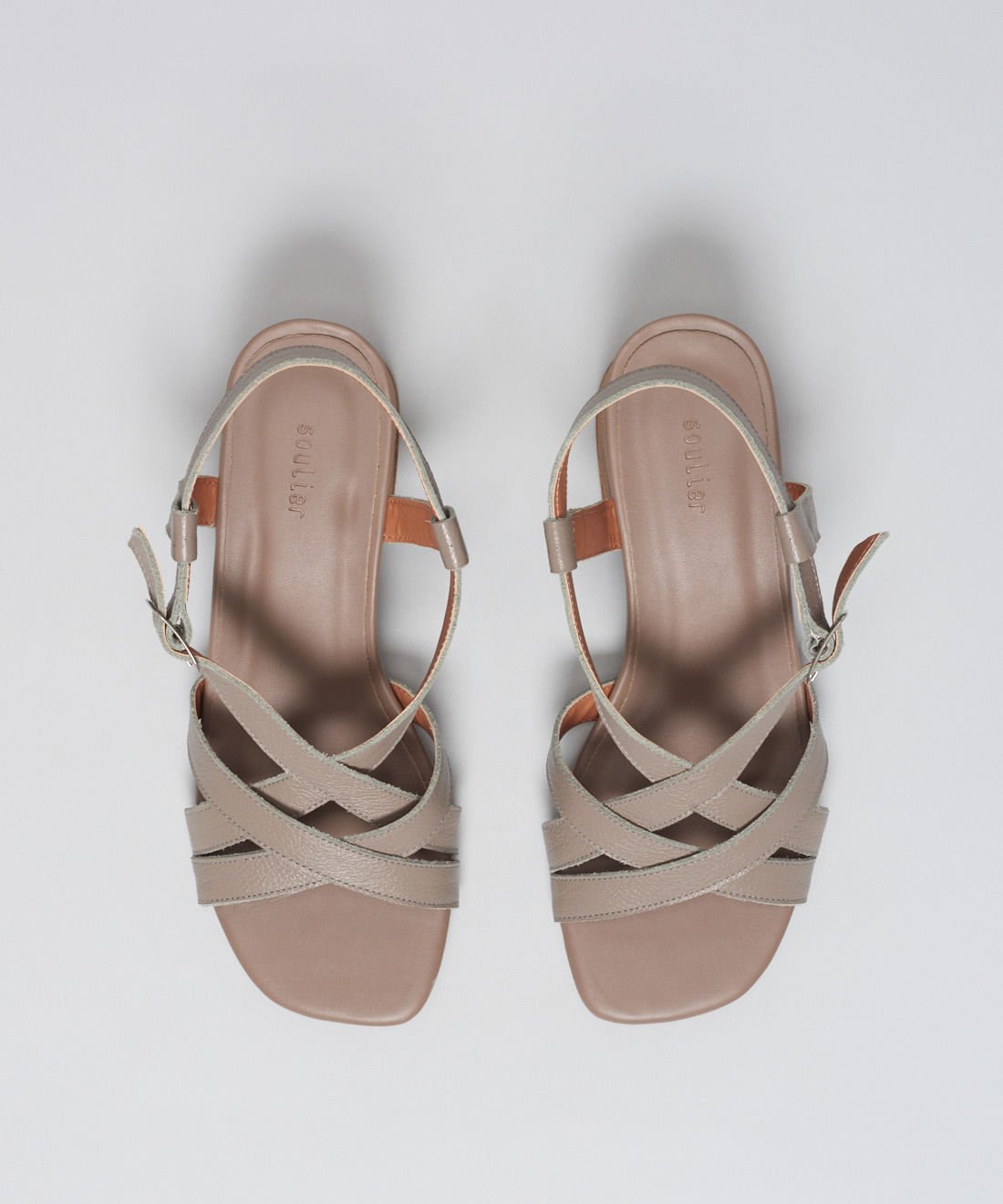 Sandalia Media Couro Heloisa - Cinza Cinza 4