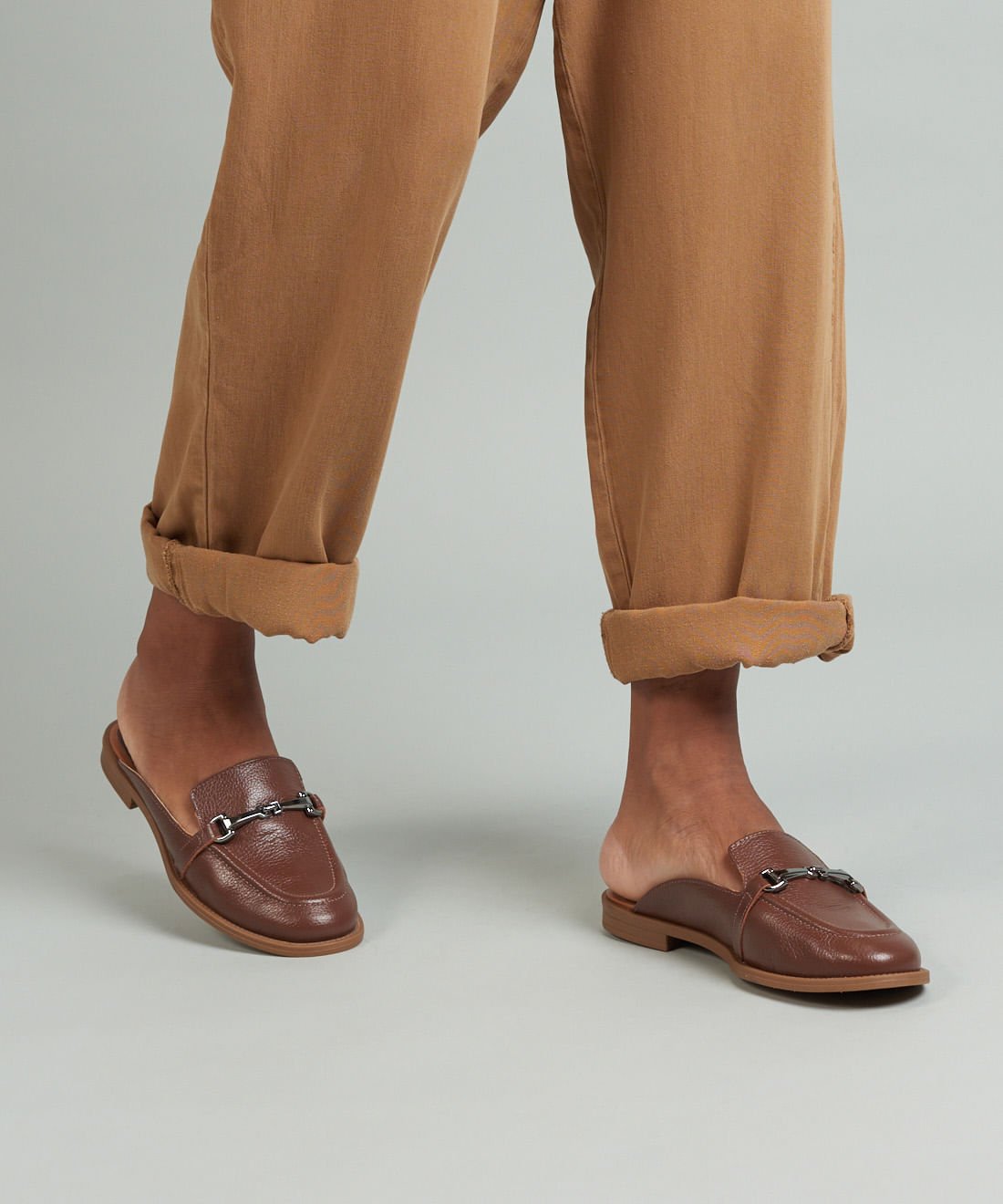 Mocassim Mule Couro - Chocolate Chocolate 5