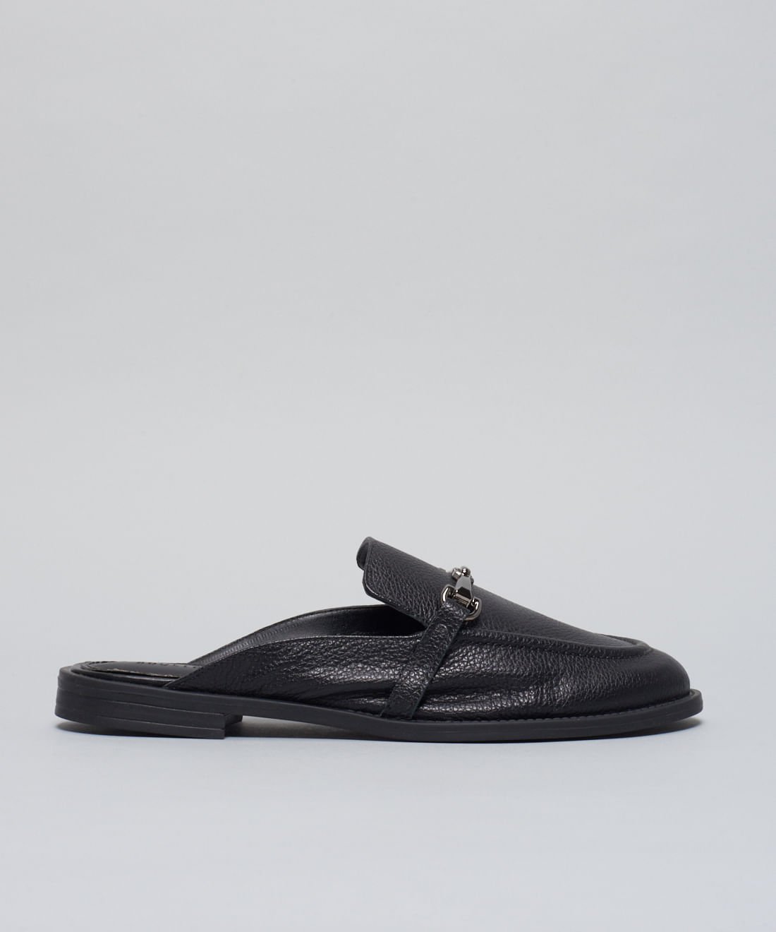 Mocassim Mule Couro - Preto