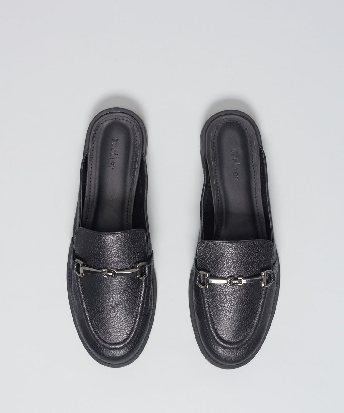 Mocassim Mule Couro - Preto Preto 4