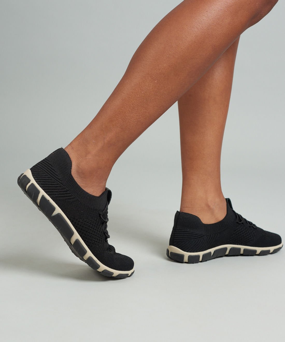 Tenis Knit Frances - Preto Preto 5