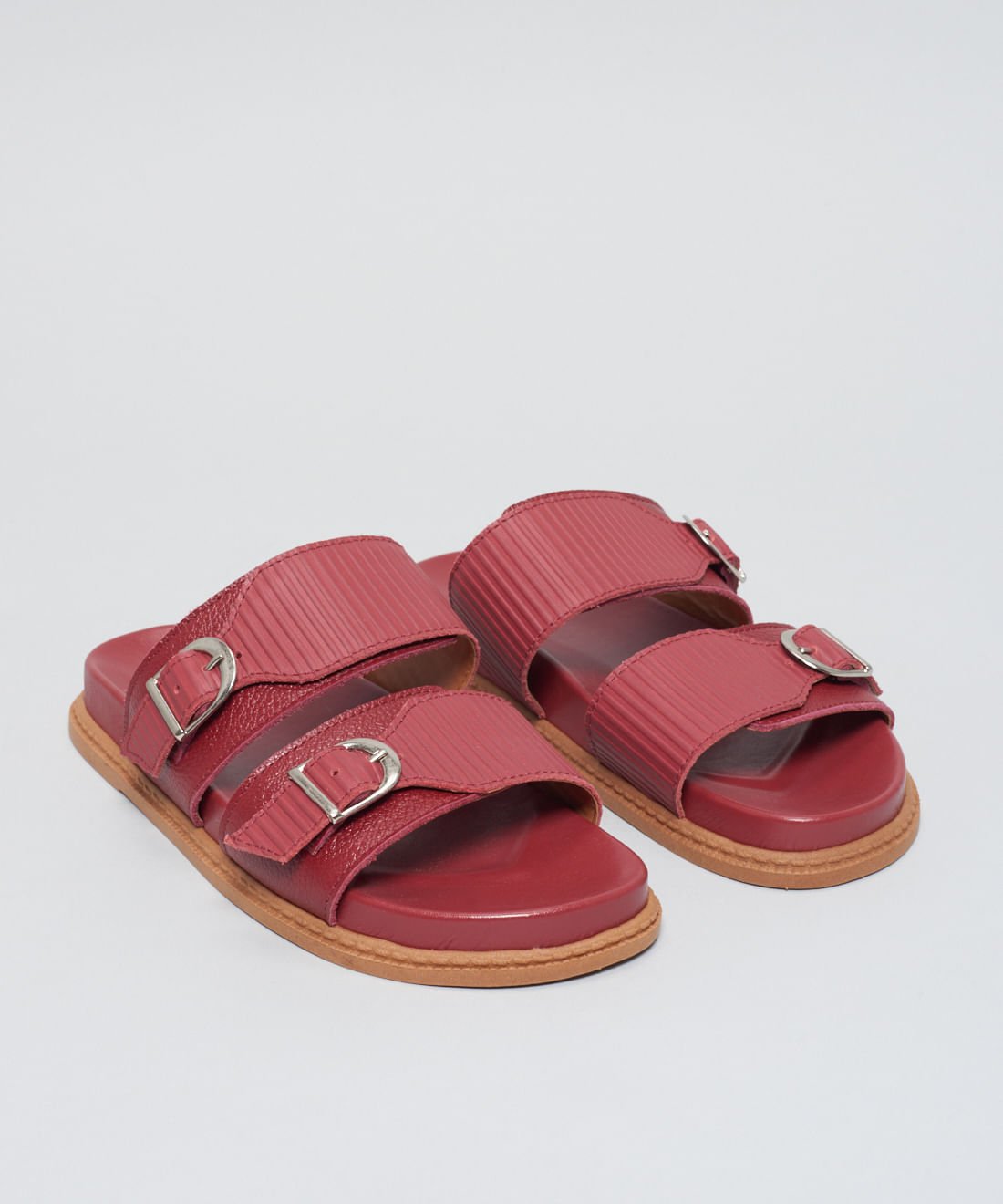 Rasteira Anatomica Couro Cotele - Merlot Merlot 2