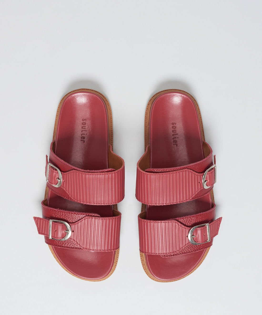 Rasteira Anatomica Couro Cotele - Merlot Merlot 4