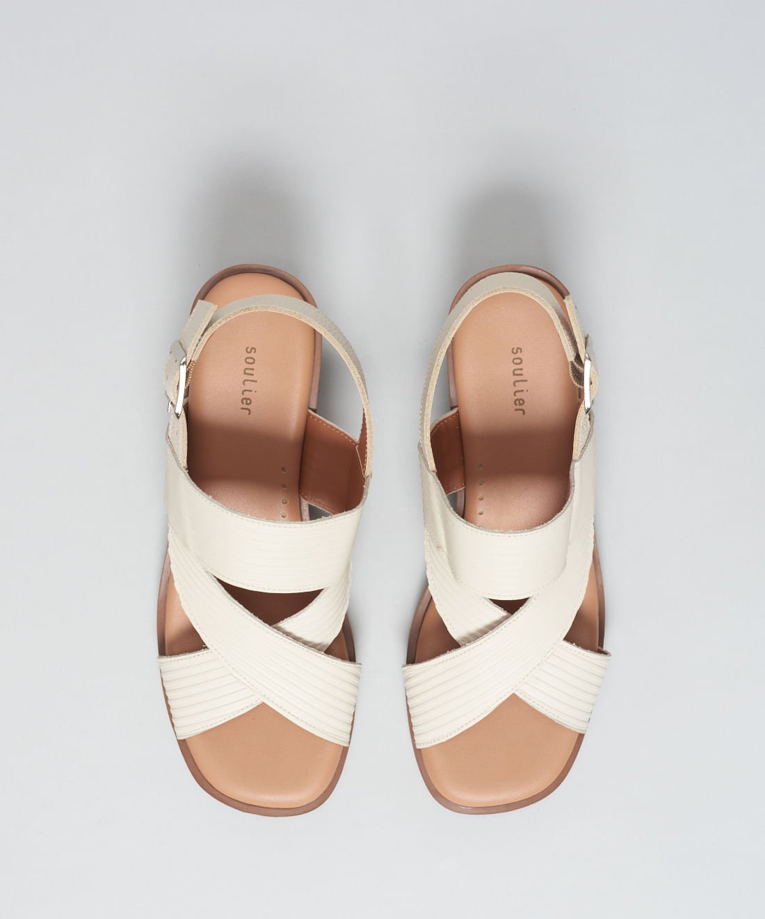 Sandalia Media Couro Cotele - Offwhite Off White 4