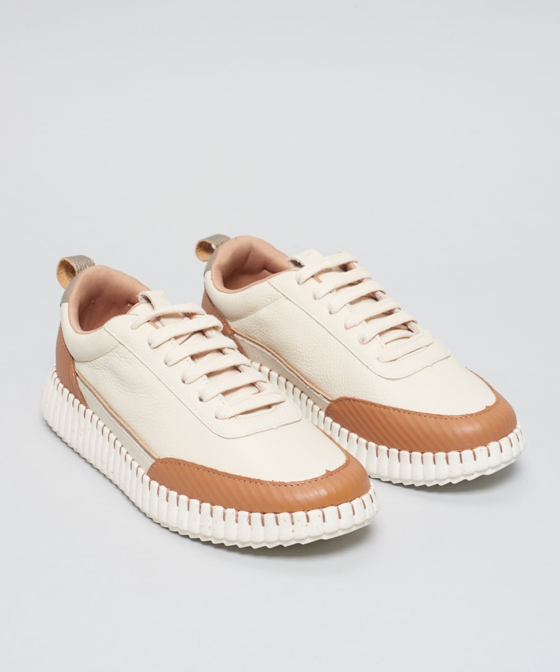 Tenis Lara Couro Cotele - Offwhite Off White 2