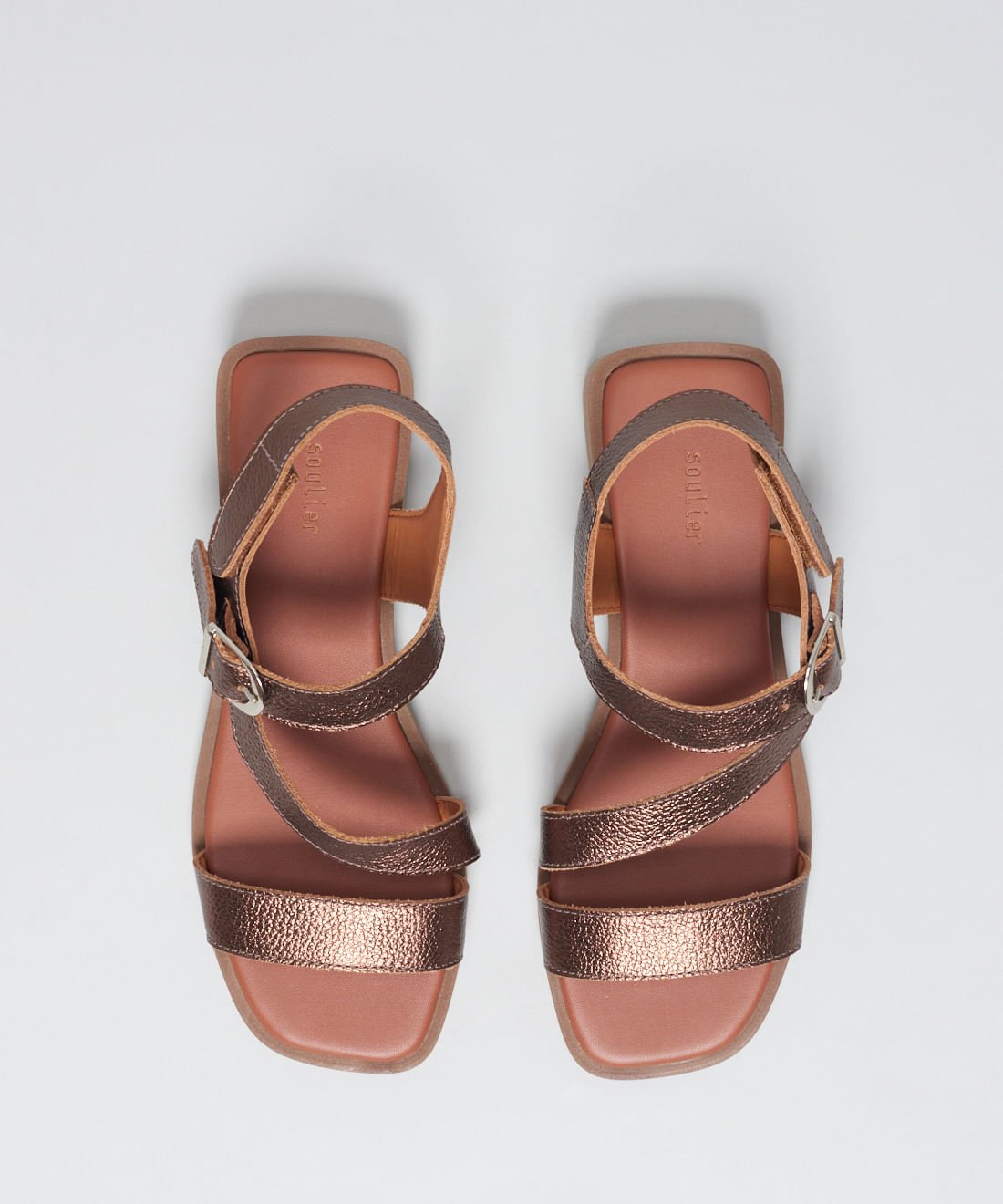 Rasteira Couro Tiras Renata - Bronze Bronze 4