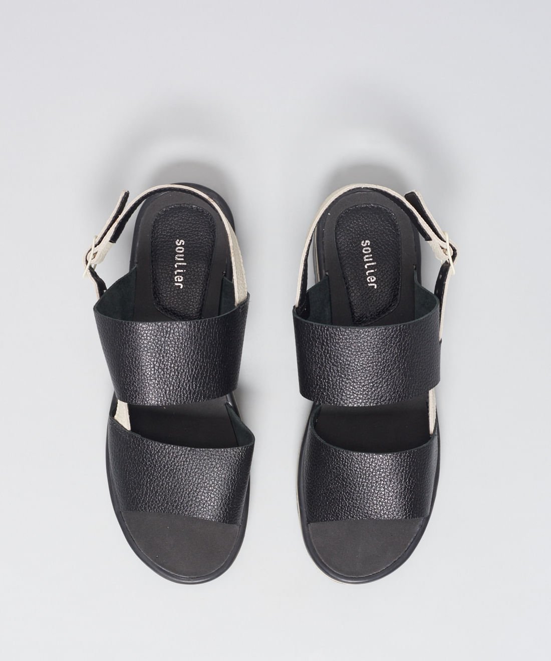 Rasteira Tratorada Manu - Preto Preto/Branco 4