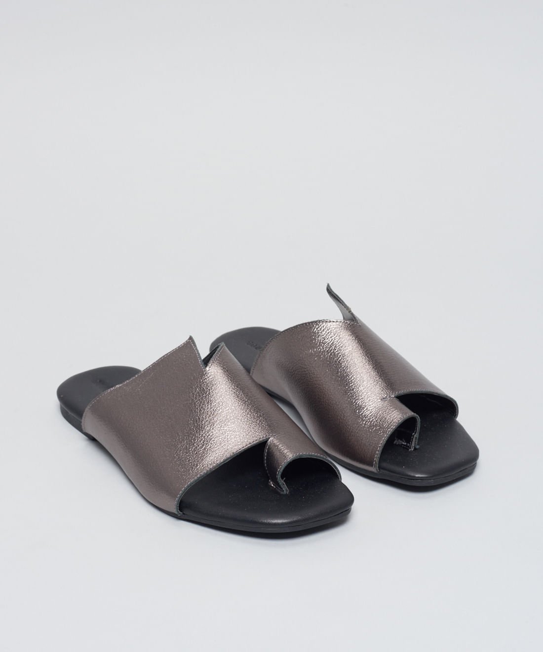 Rasteira Basica Couro Renata - Onix Onix 2