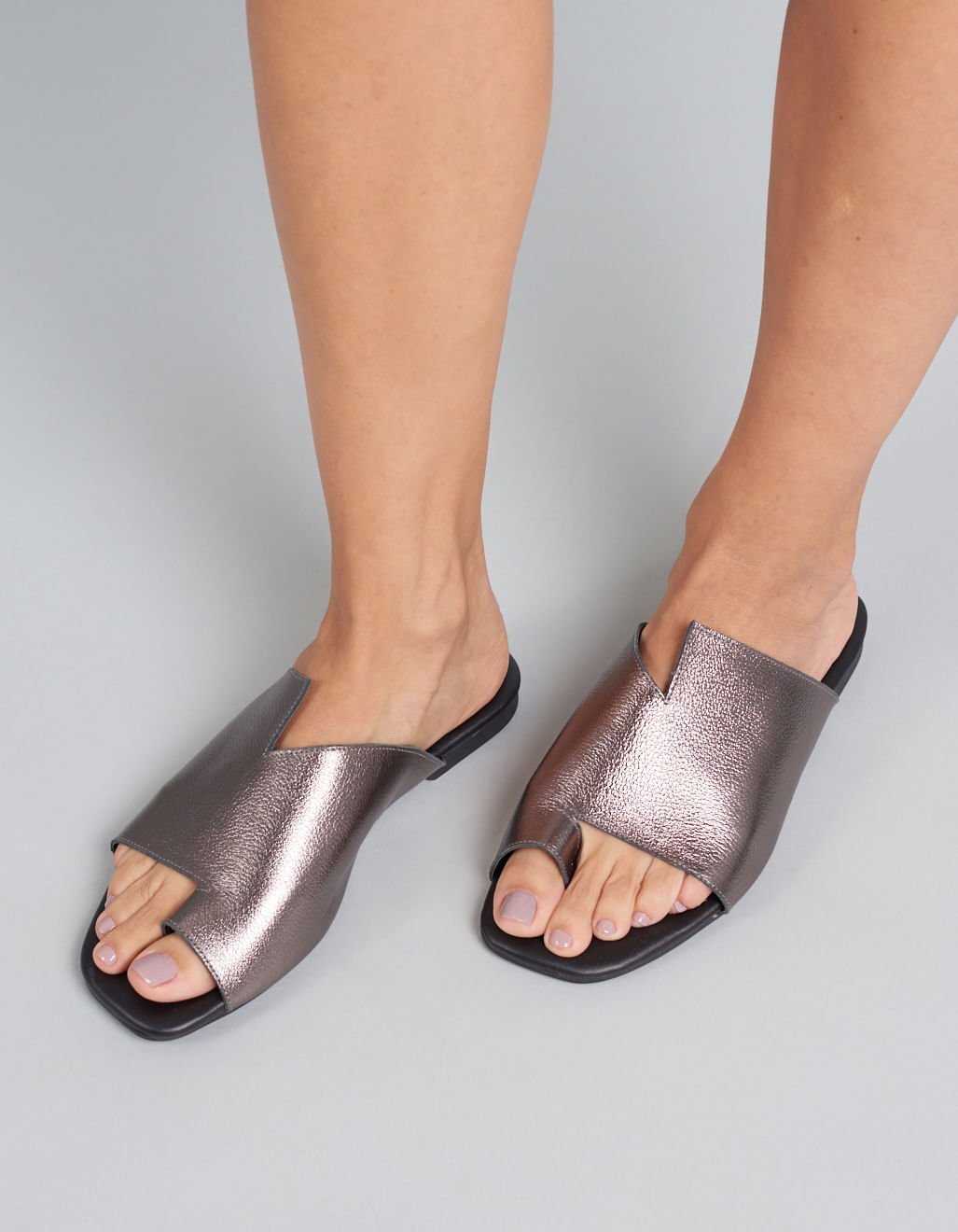 Rasteira Basica Couro Renata - Onix Onix 5