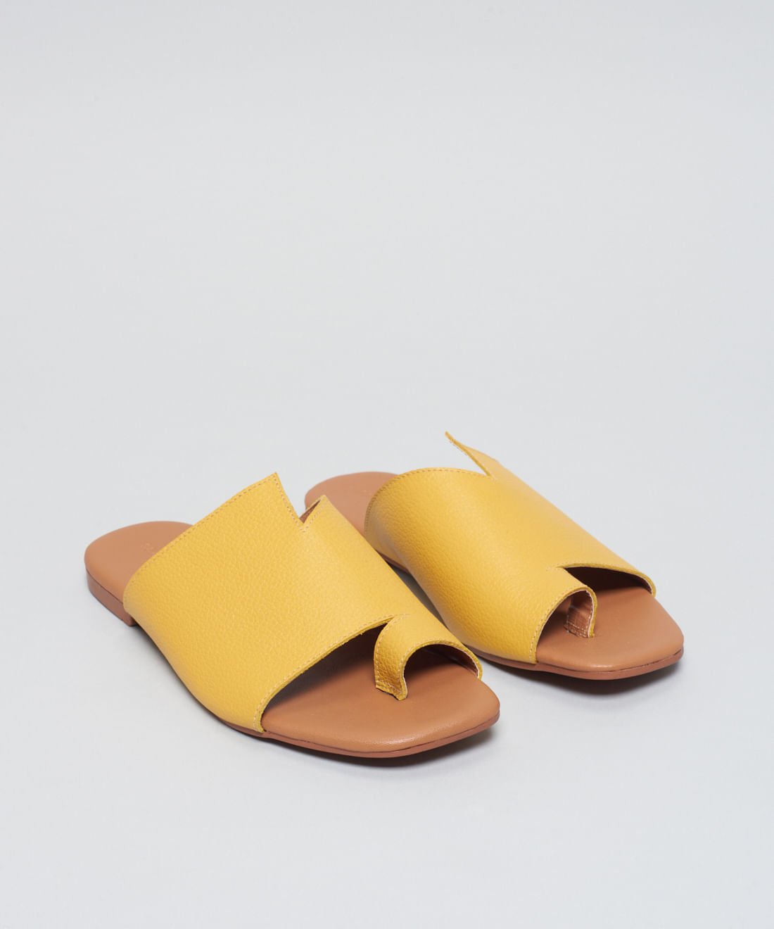 Rasteira Basica Couro Renata - Mostarda Mostarda 2