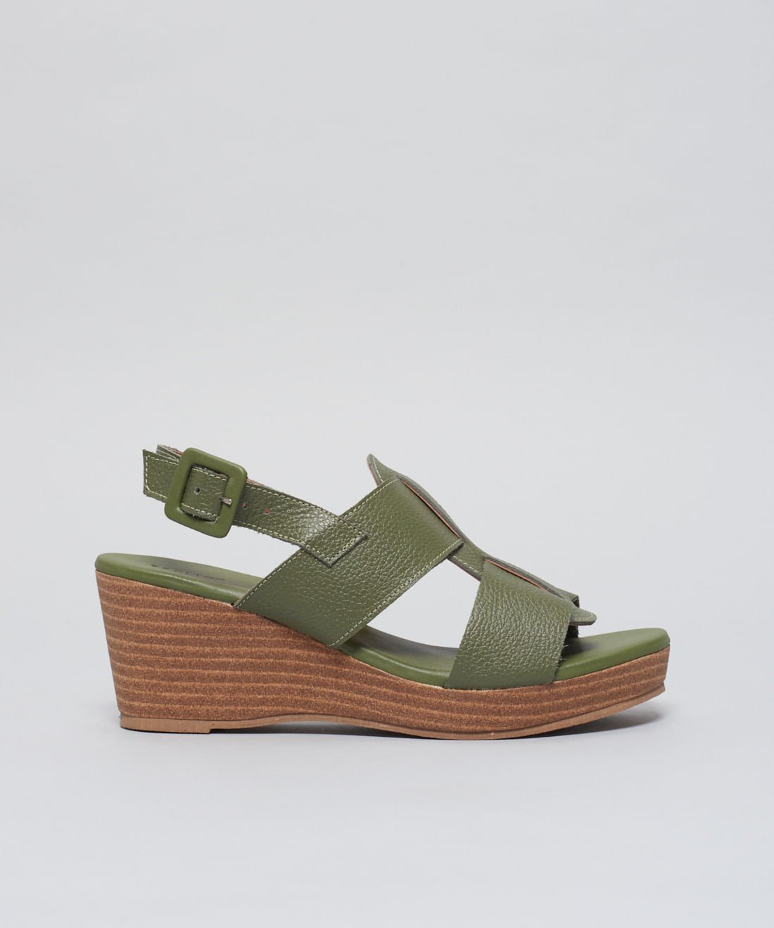 Anabela Couro Antonia - Verde Militar