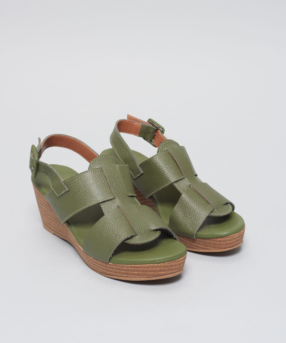 Anabela Couro Antonia - Verde Militar Verde Militar 2