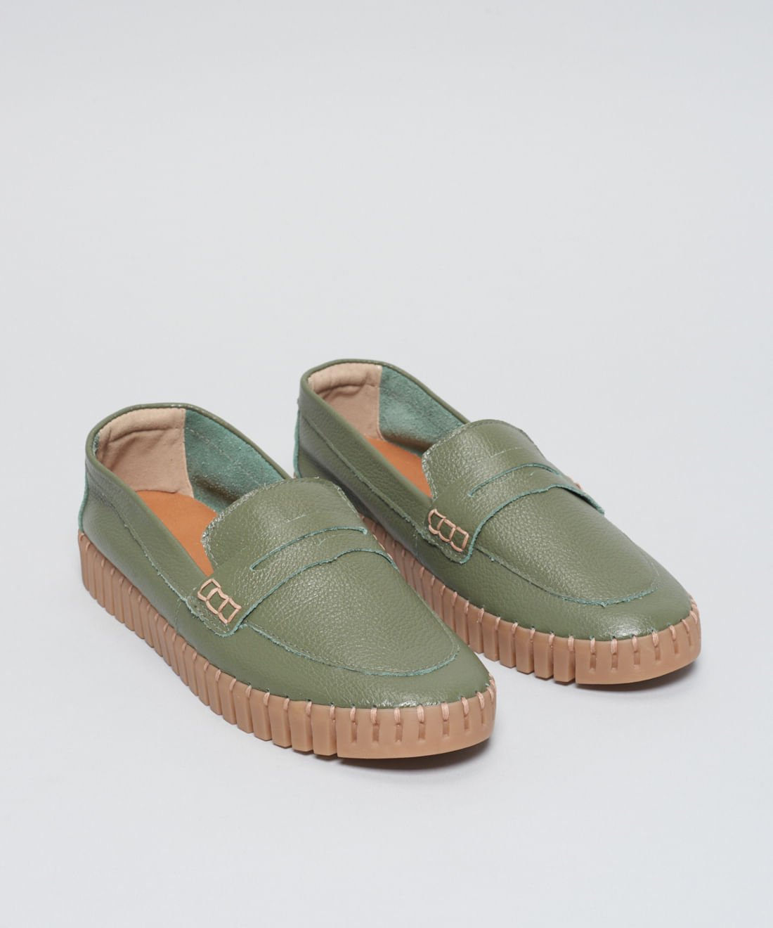 Mocassim Couro Tratorado Seleiro - Verde Militar Verde Militar 3