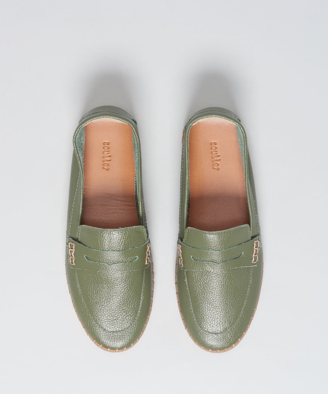 Mocassim Couro Tratorado Seleiro - Verde Militar