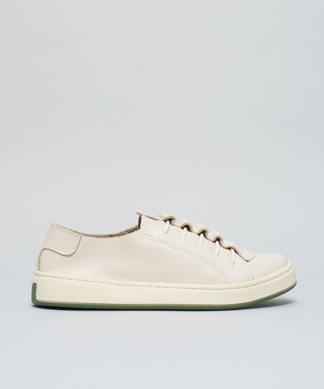 Tenis Couro Casual Elastico - Offwhite