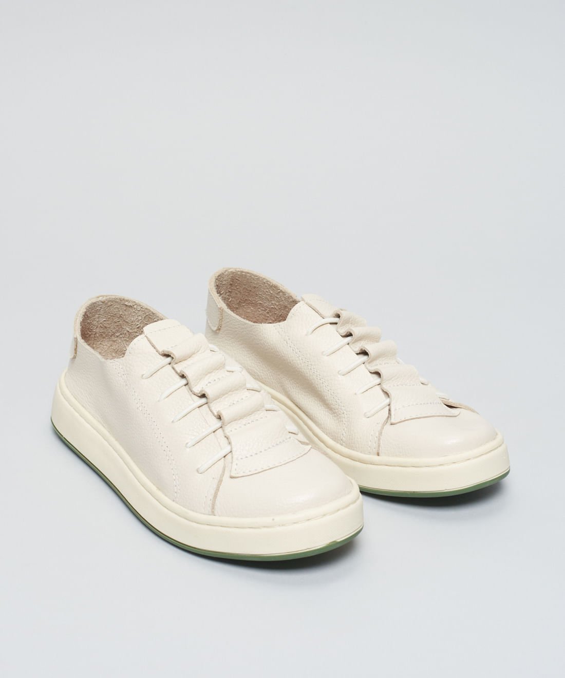Tenis Couro Casual Elastico - Offwhite Off White 2