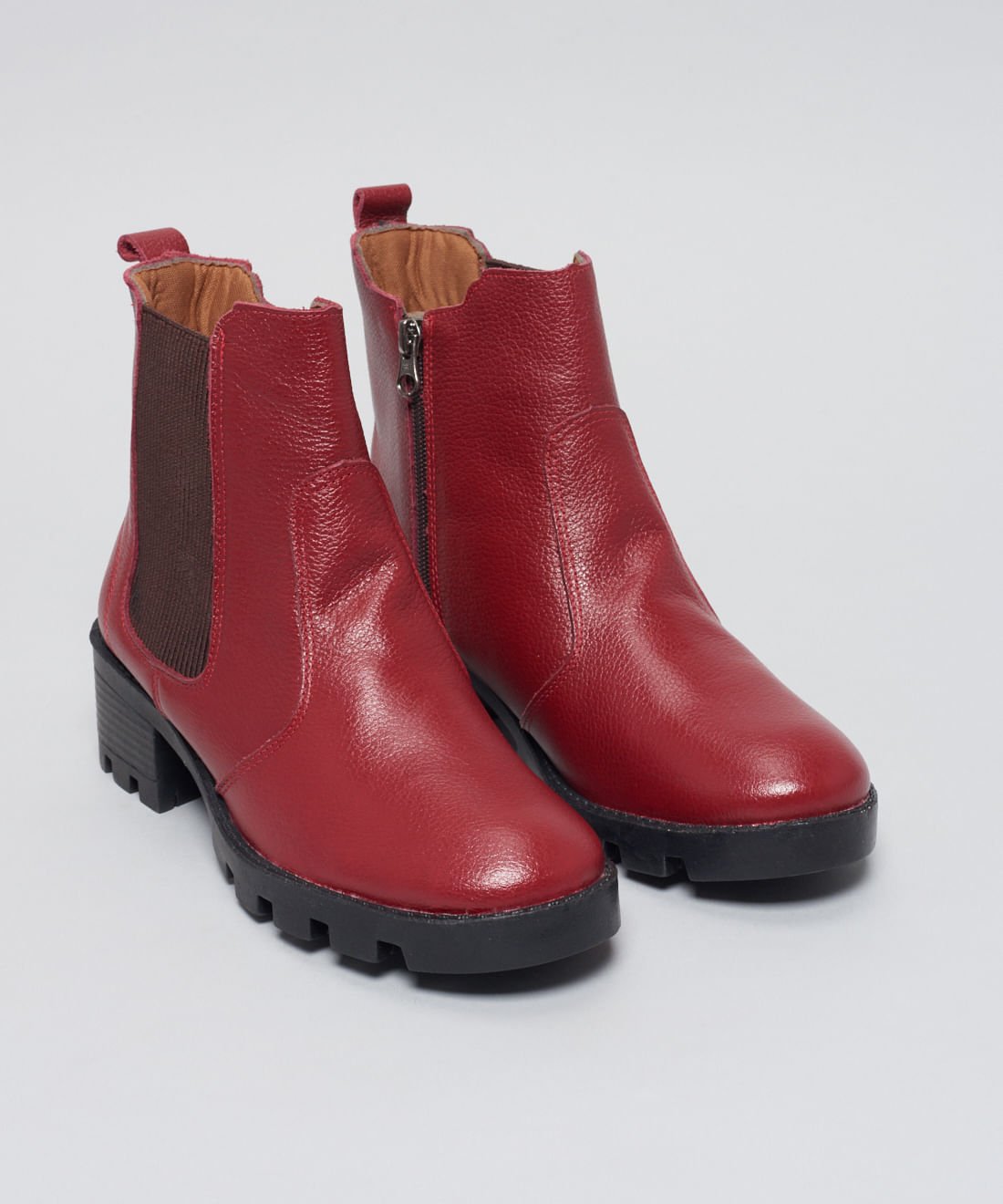 Bota Couro Salto Tratorado - Merlot Merlot 2