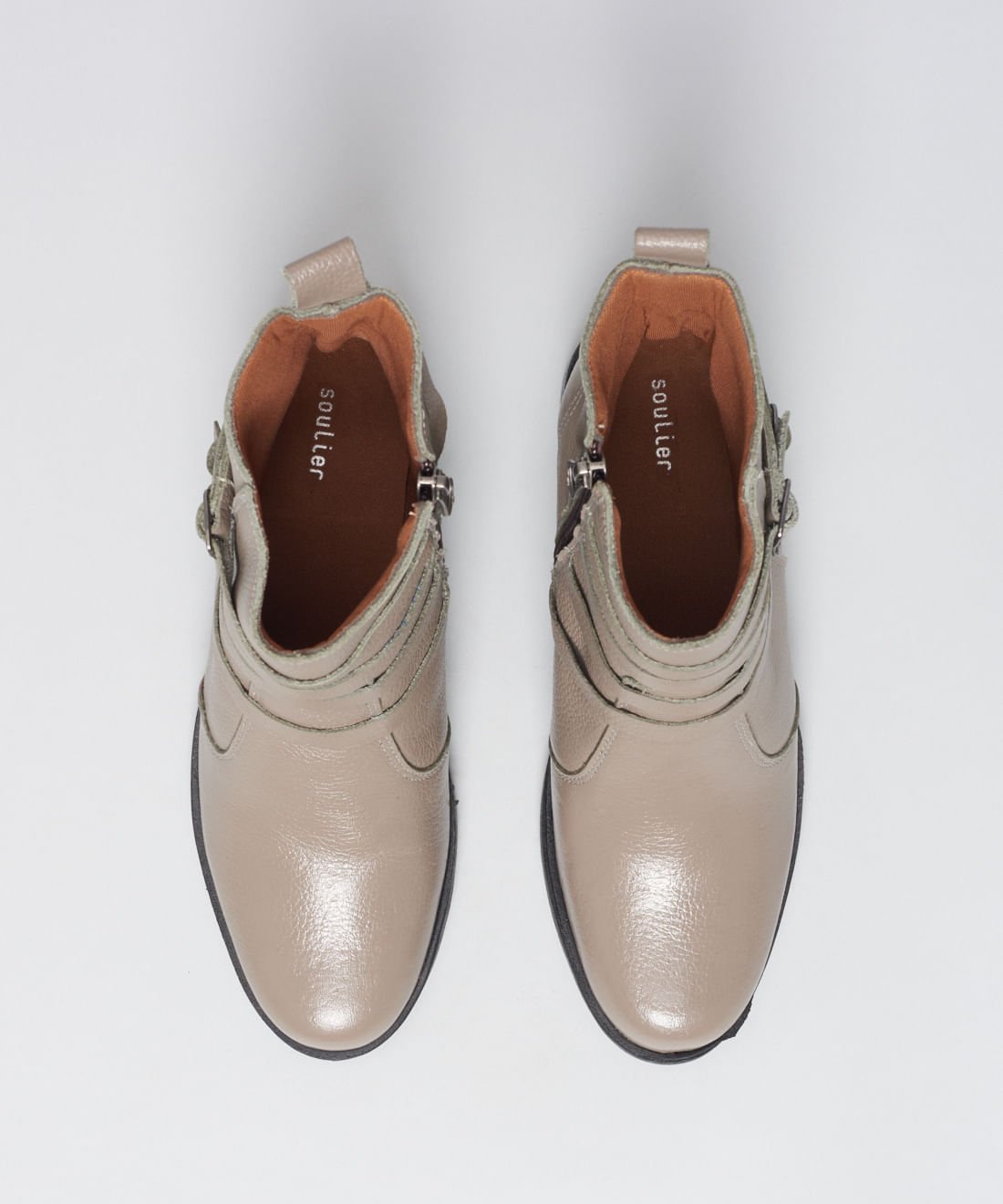 Bota Couro Multi Fivelas - Cinza Cinza 4