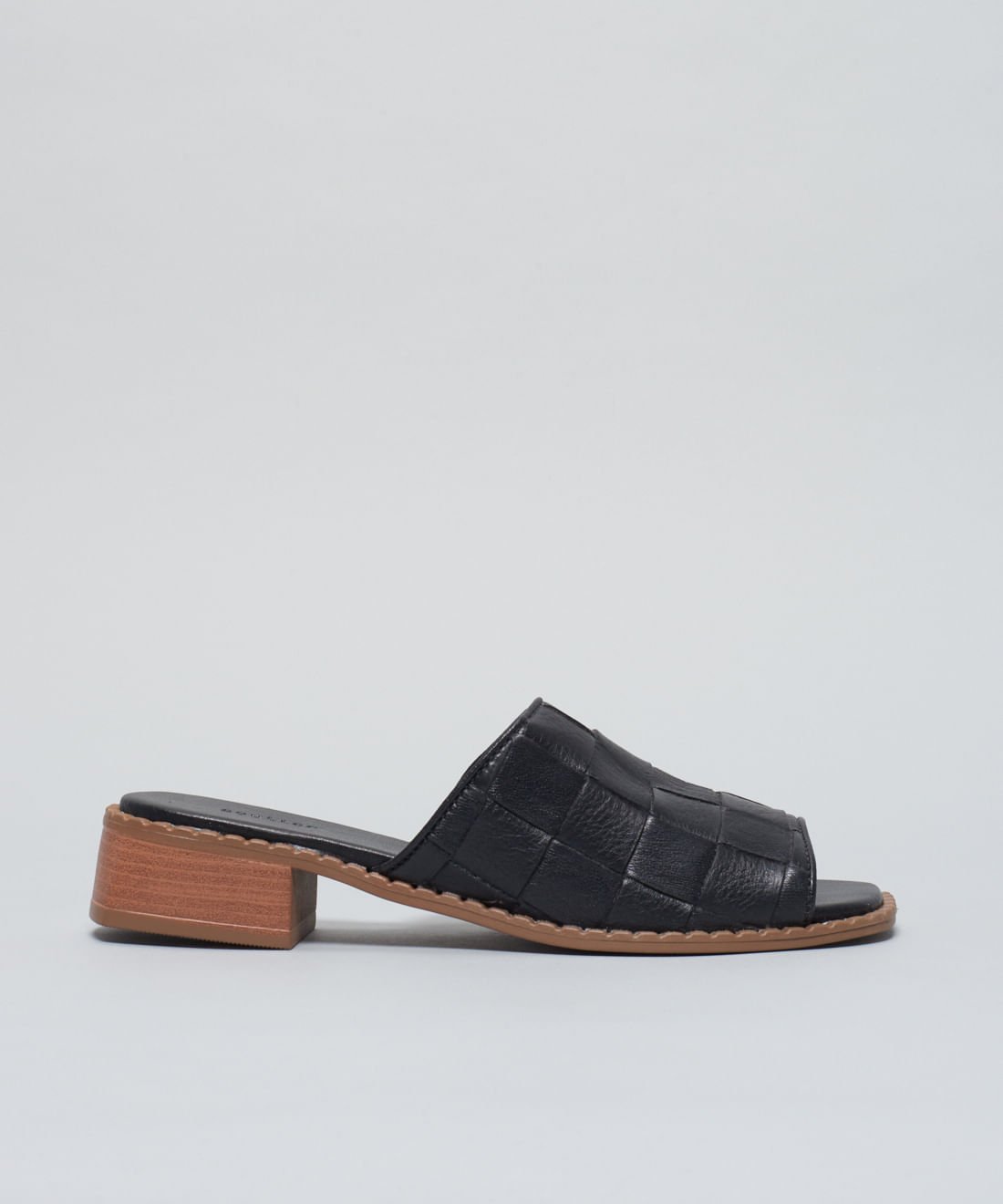 Salto Medio Mule Tresse Soft - Preto