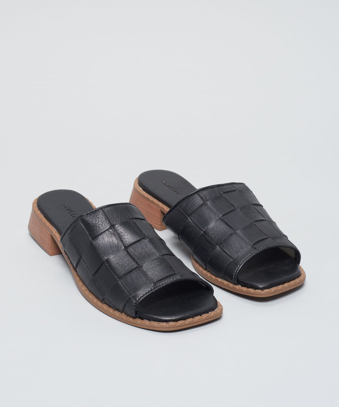 Salto Medio Mule Tresse Soft - Preto Preto 2