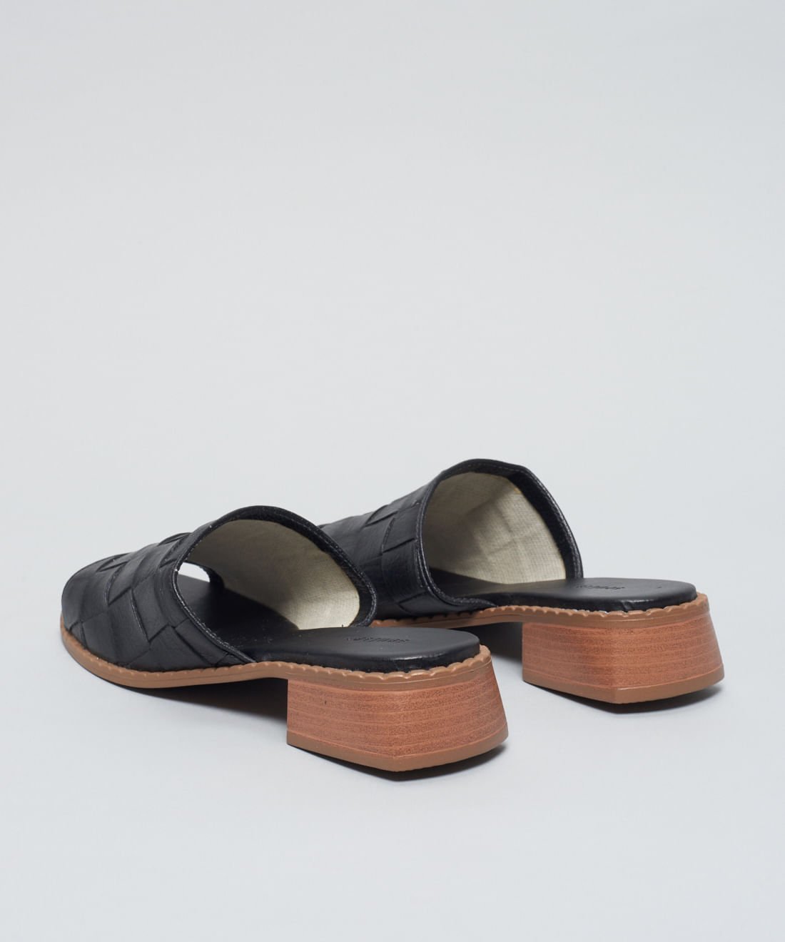 Salto Medio Mule Tresse Soft - Preto Preto 3