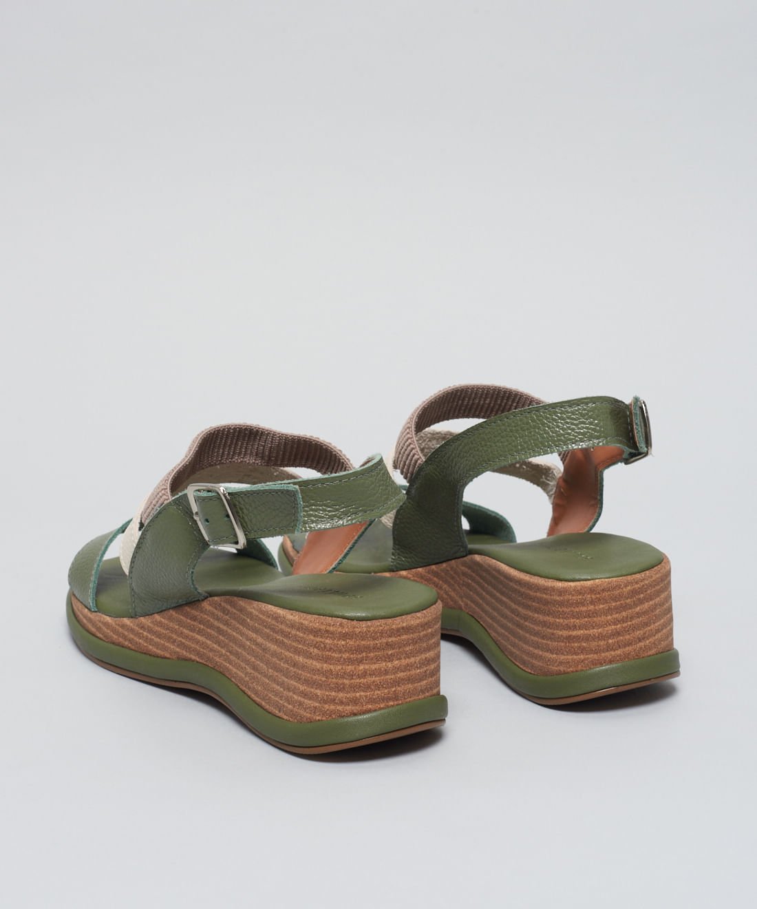 Plataforma Couro Elastico - Verde Militar Verde Militar 3