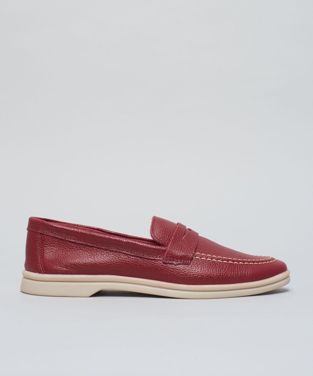 Mocassim Couro Lara - Merlot