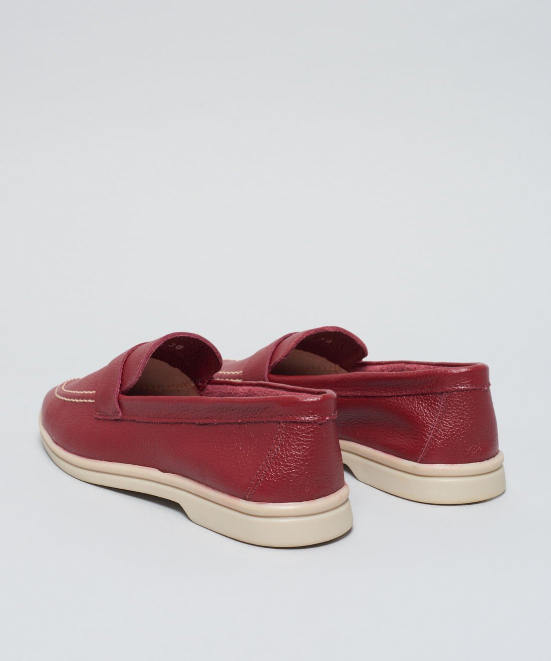 Mocassim Couro Lara - Merlot Vermelho 3