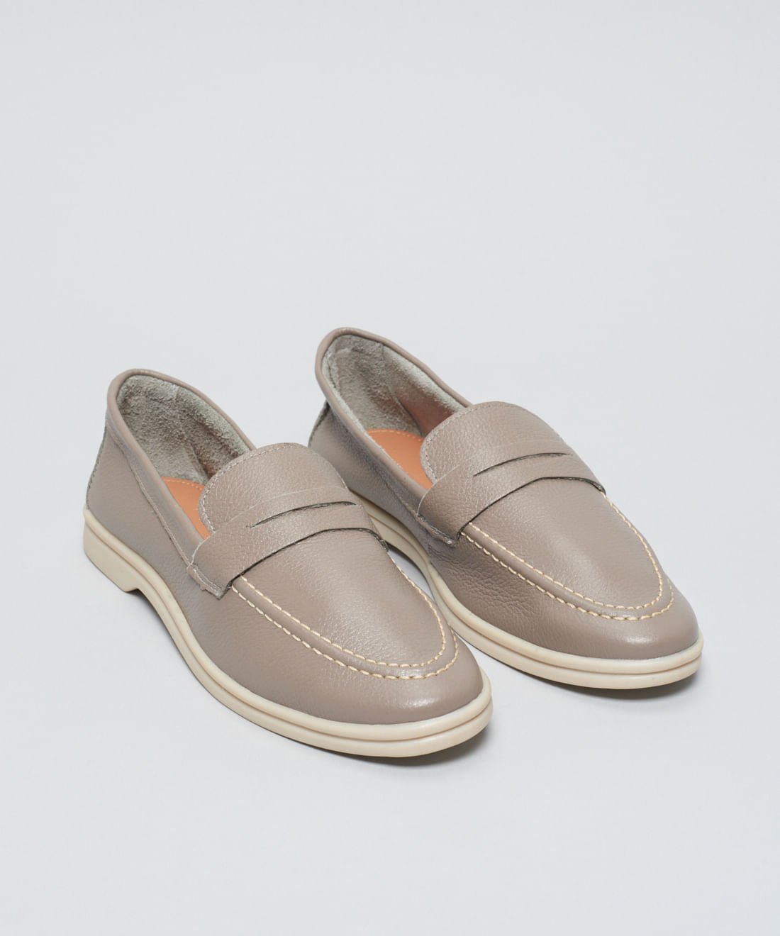 Mocassim Couro Lara - Cinza Cinza 2