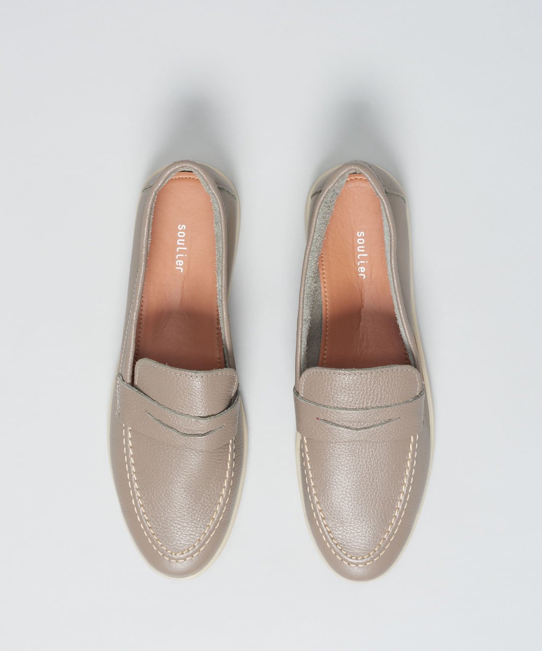 Mocassim Couro Lara - Cinza Cinza 4