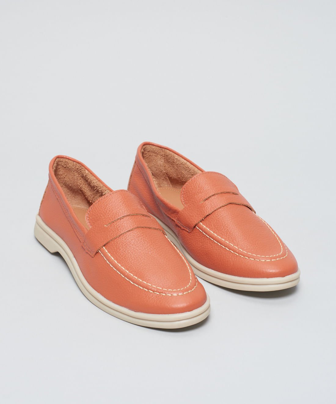 Mocassim Couro Lara - Ocre Laranja 2
