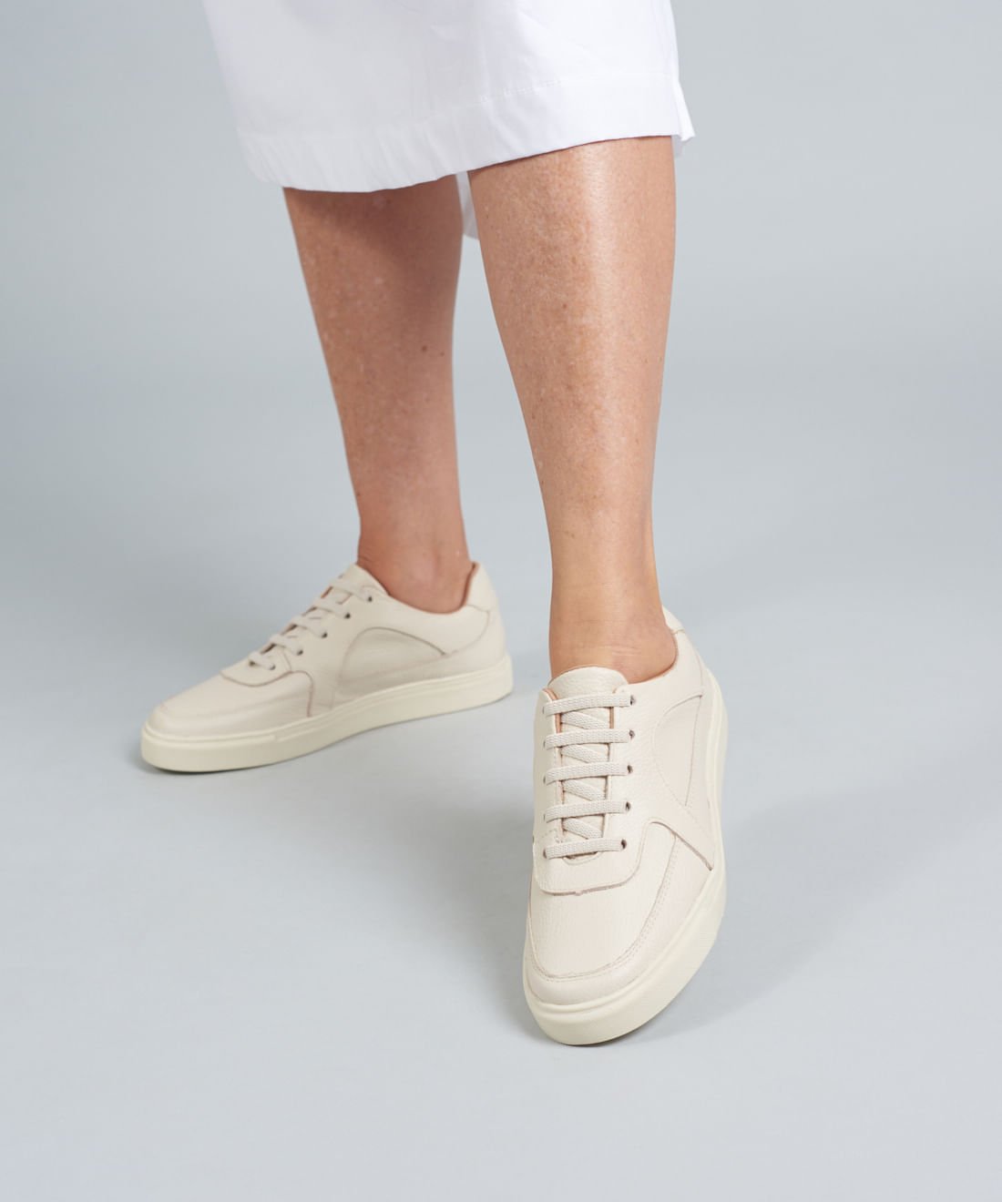 Tenis Couro Pepa Elastico - Offwhite Off White 5