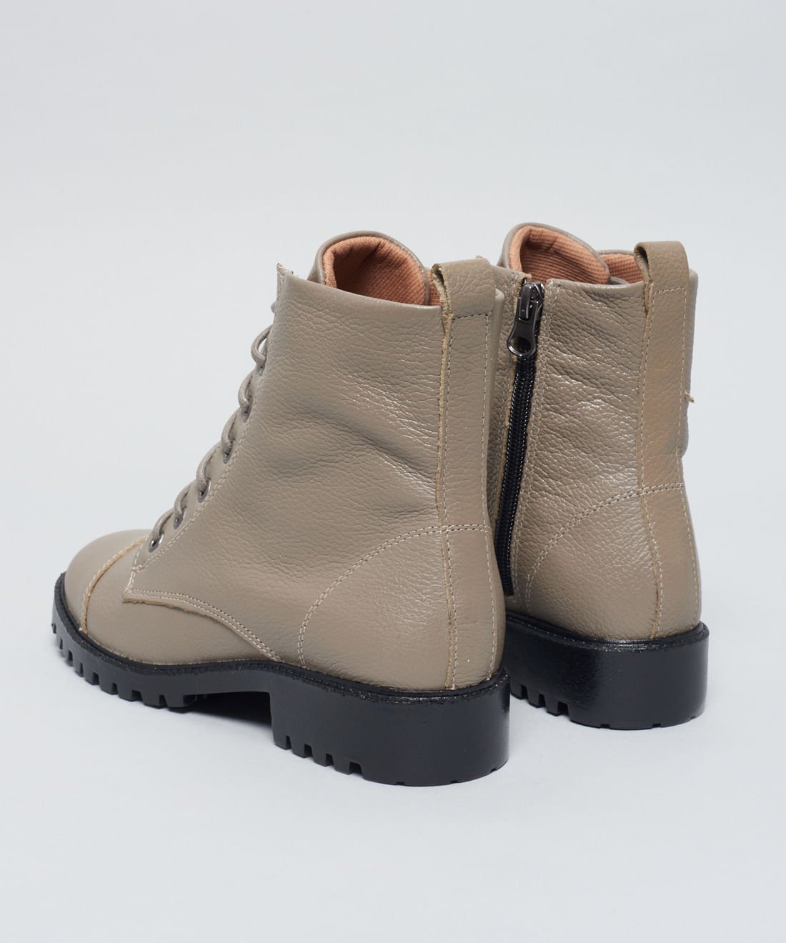 Coturno Couro Debora - Cinza Cinza 2