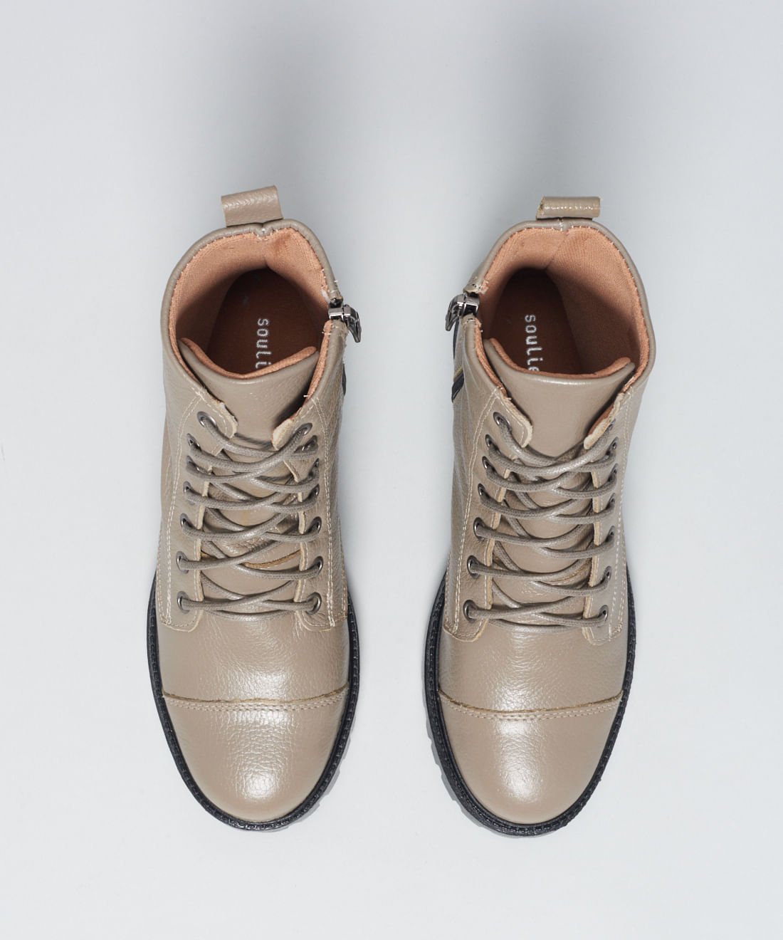 Coturno Couro Debora - Cinza Cinza 3