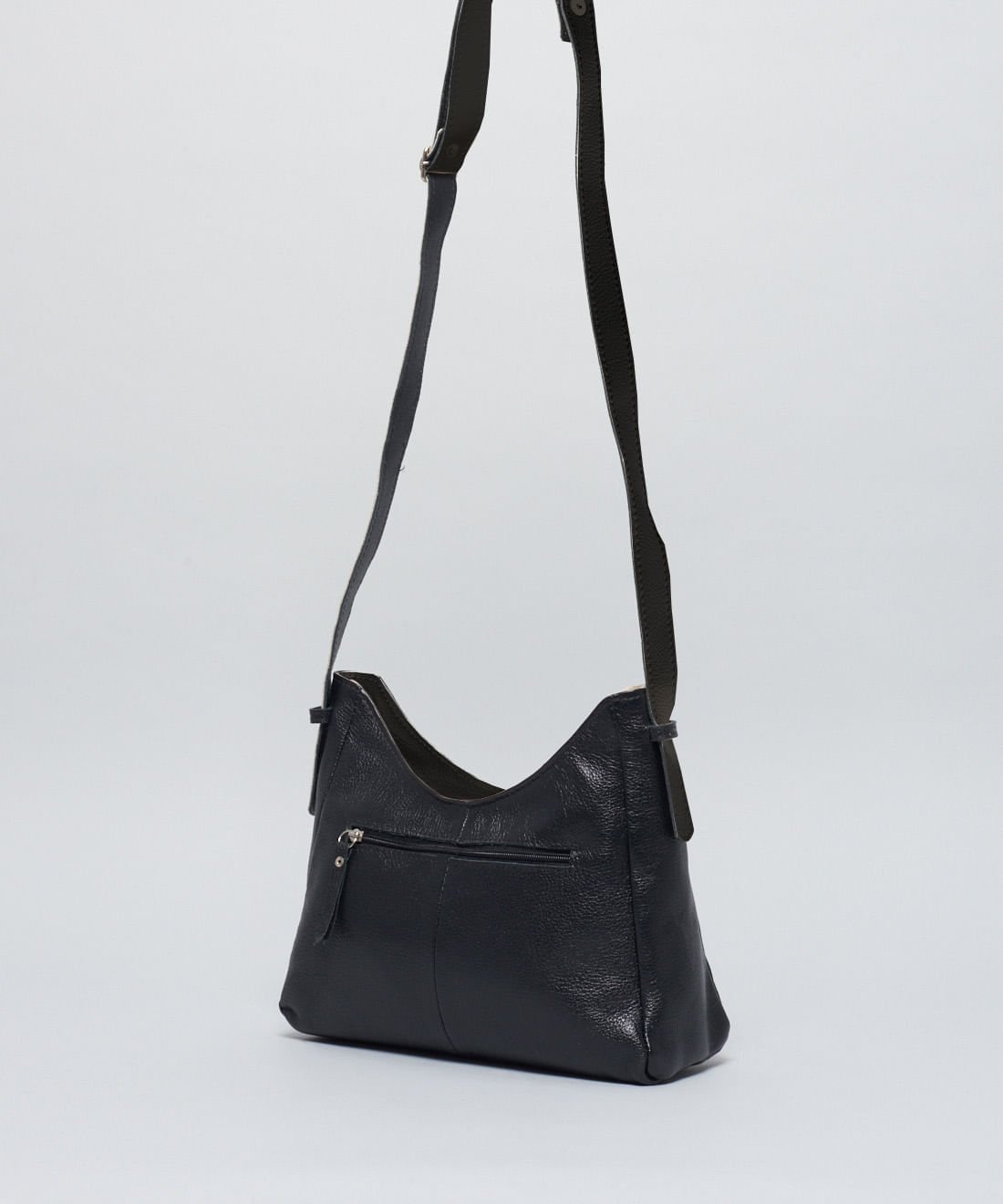 Bolsa m Couro 2 Alcas - Preto Preto 4