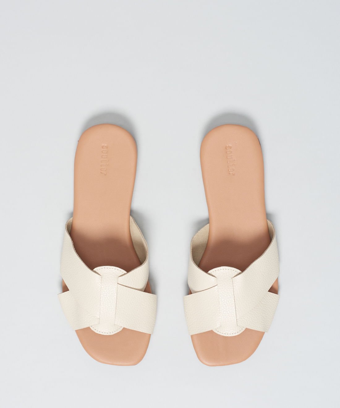 Rasteira Basica Couro Gabi - Offwhite Off White 4