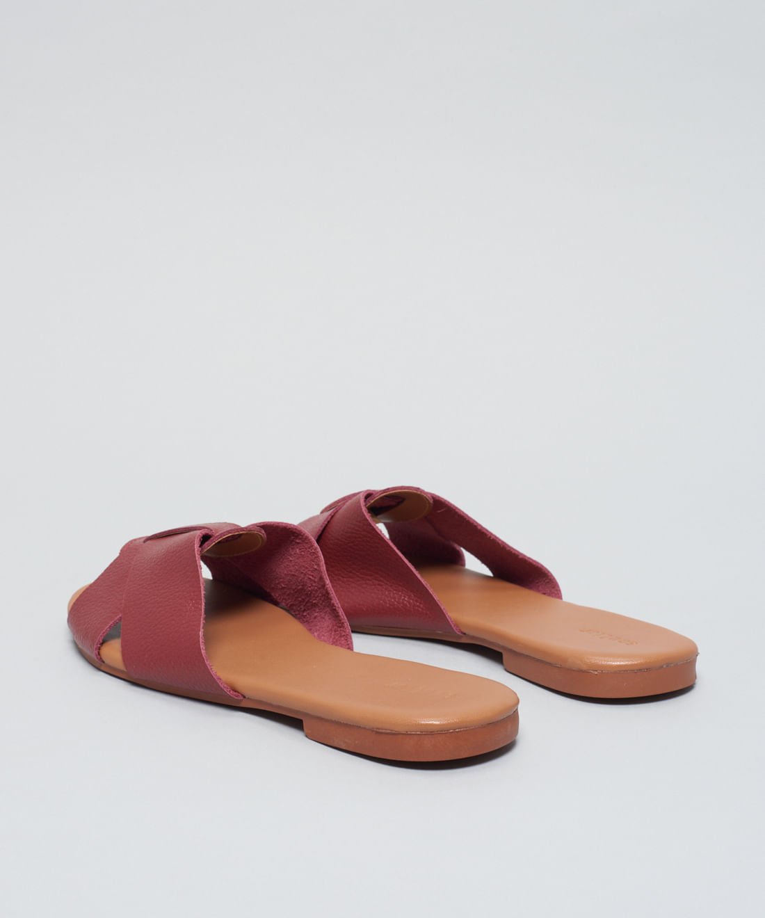 Rasteira Basica Couro Gabi - Merlot Merlot 3