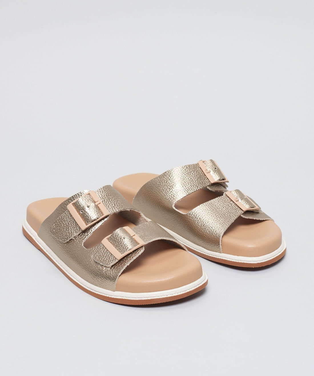 Rasteira Anatomica Vira - Prata Velho Dourado 2