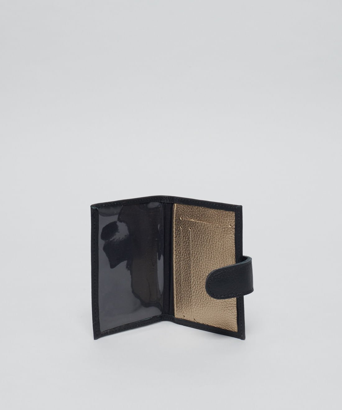 Porta Cartao Lingueta - Preto/Prata Velho Preto 3