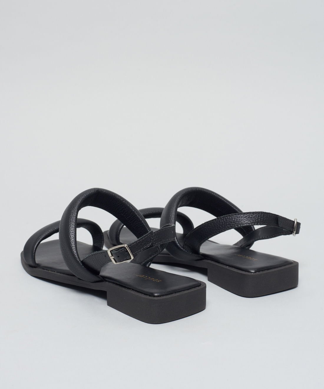 Rasteira Couro Puffer - Preto Preto 3