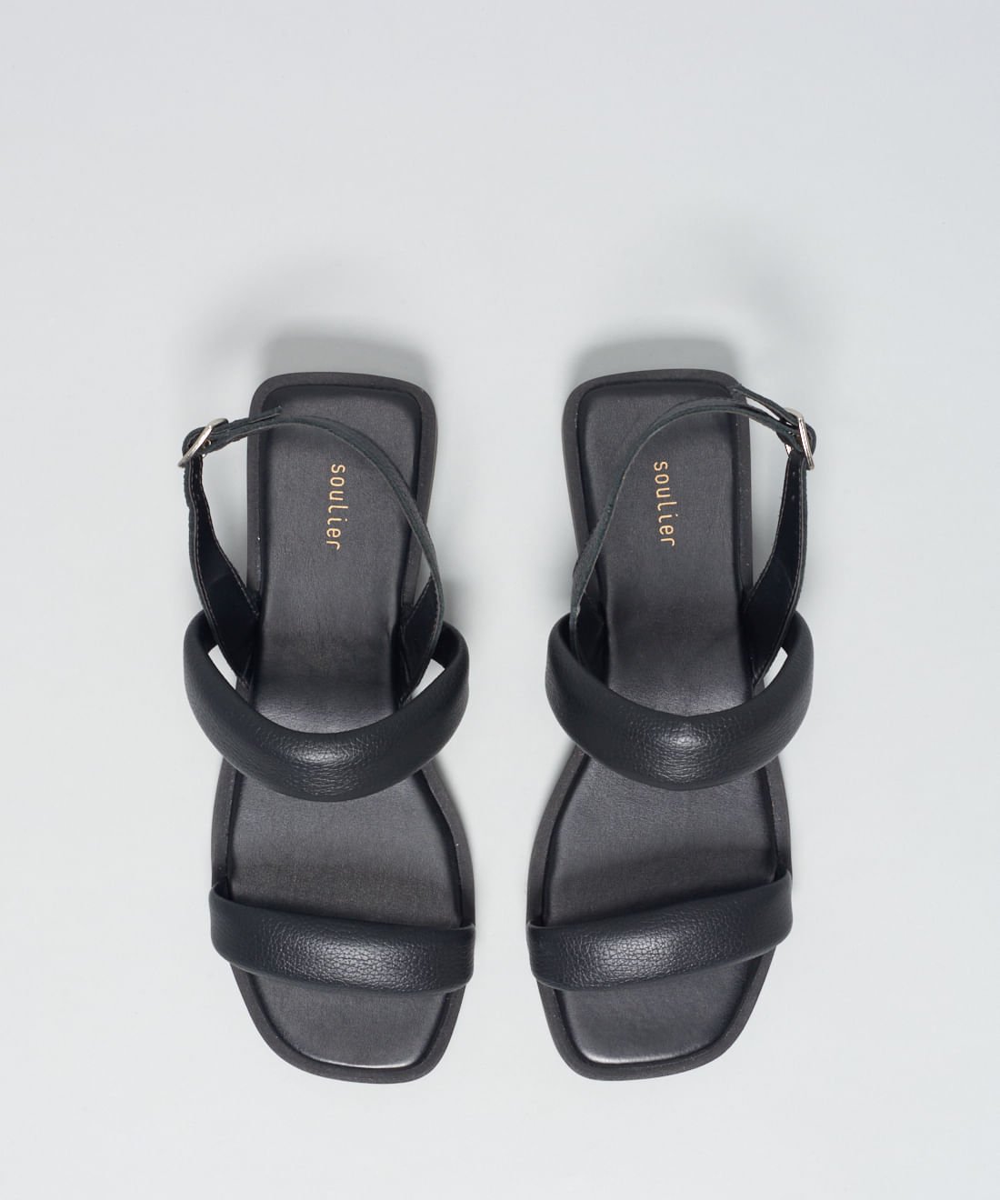 Rasteira Couro Puffer - Preto Preto 4