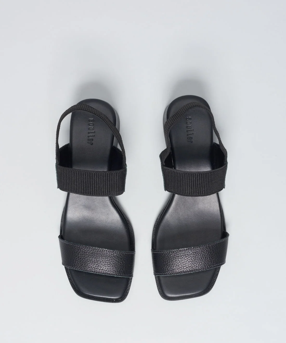 Sandalia Media Couro Amelia - Preto Preto 4