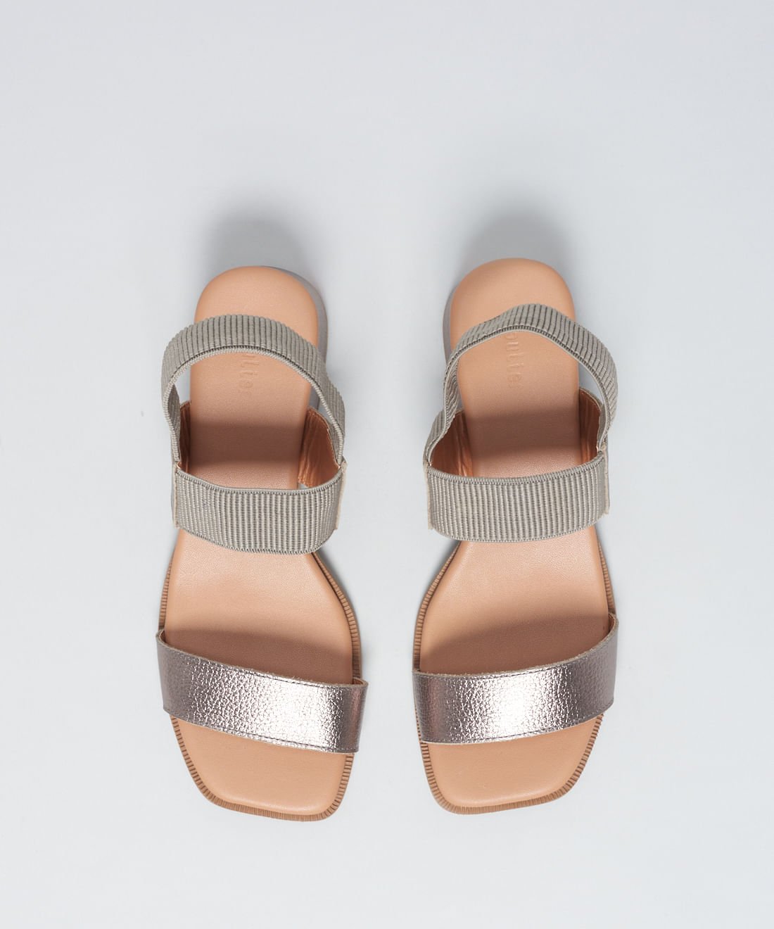 Sandalia Media Couro Amelia - Onix Prata 4