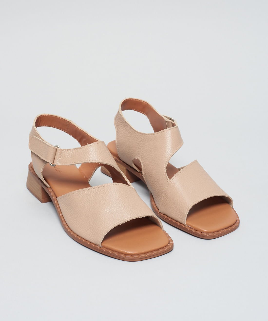 Sandalia Media Couro Lia - Avela Bege 2