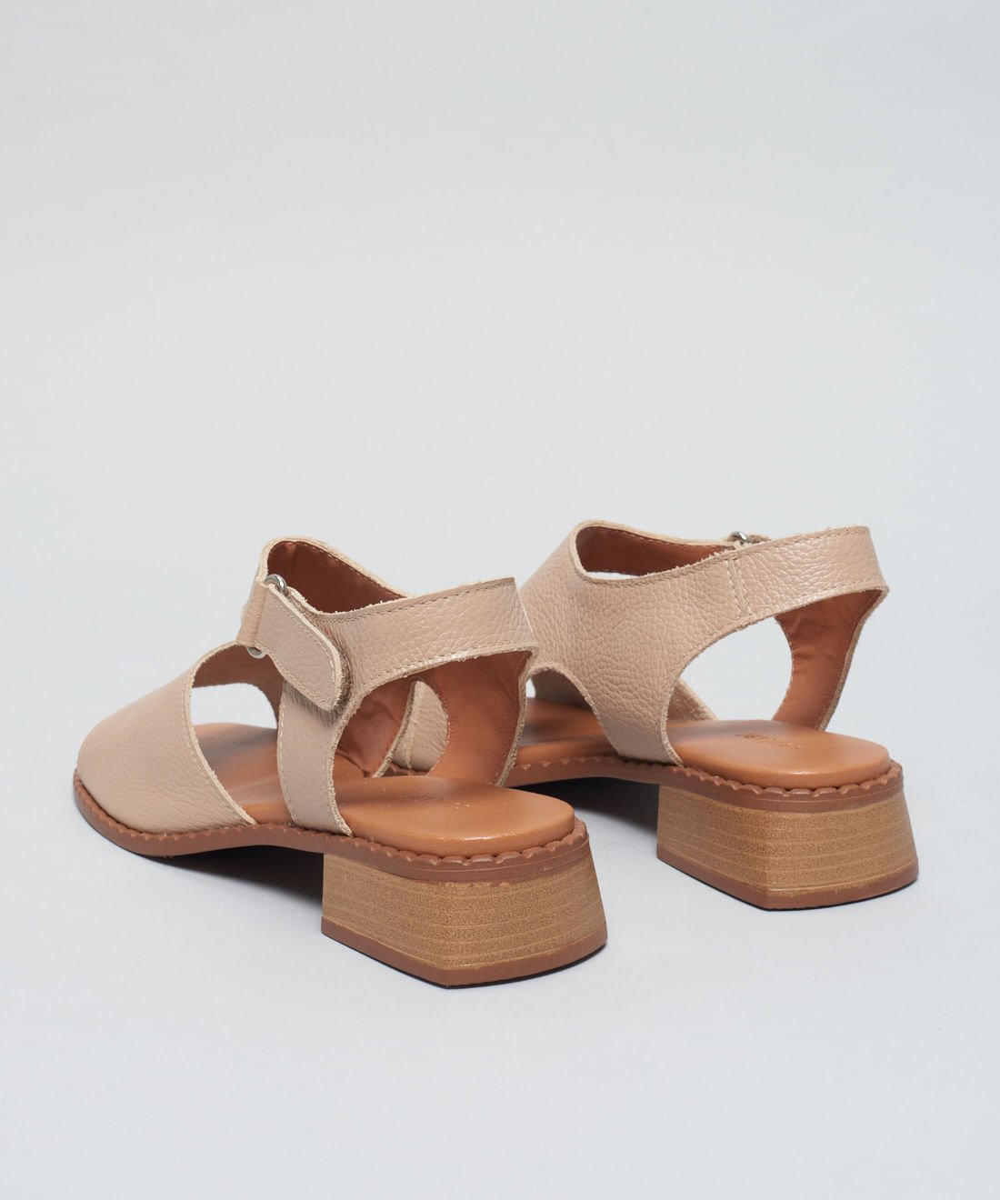Sandalia Media Couro Lia - Avela Bege 3