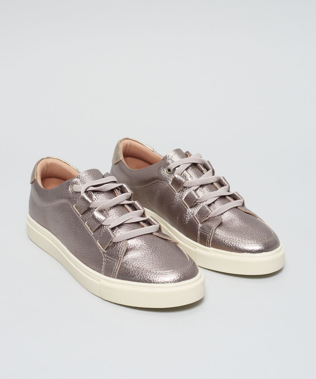 Tenis Couro Olivia - Onix Prata 2