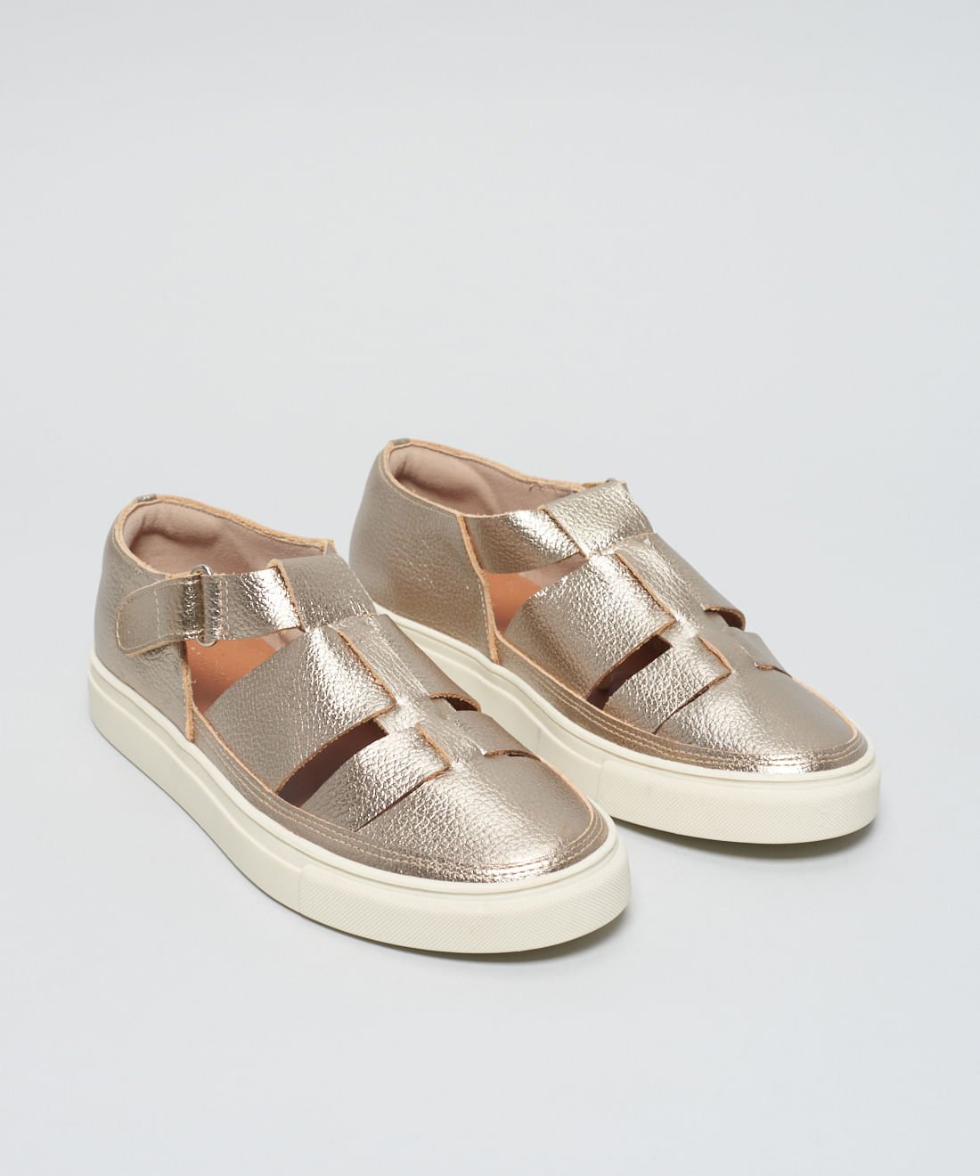 Tenis Couro Vazado Livia - Prata Velho Prata 2