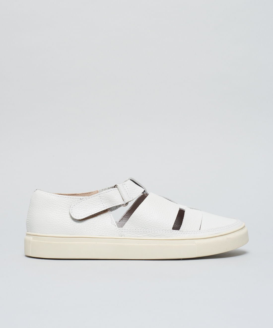 Tenis Couro Vazado Livia - Branco