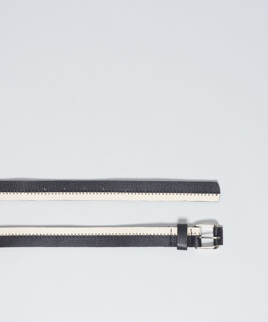 Cinto Duo Couro - Preto/Off White